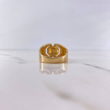 Octagonal Ring 7.85gr / T10 1/2 / White Zircons Two-tone Yellow and White Gold 18K $