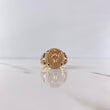 Buffalo Skull Ring 10.45gr / Size 9 3/4 / Black and White Zircon Arms Three 18K Golds &
