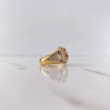 Buffalo Skull Ring 10.45gr / Size 9 3/4 / Black and White Zircon Arms Three 18K Golds &