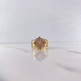 Anillo Brujula Estrella Cardinal 9.1gr / T10 / Circones Blancos Tres Oros 18K &