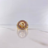 Tribal Panther Ring 9.25gr / Size 10 / White and Green Zircons Three 18K Golds &