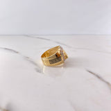 Tribal Panther Ring 9.25gr / Size 10 / White and Green Zircons Three 18K Golds &