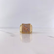 Horse Signet Ring 10.65gr / Size 9 3/4 / White and Green Zircons Three 18K Golds $