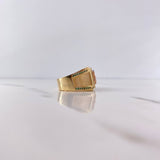 Horse Signet Ring 10.65gr / Size 9 3/4 / White and Green Zircons Three 18K Golds $