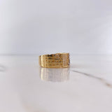 Anchor Ring 7.9gr / T10 / White Zircons Two-tone Yellow and White Gold 18K &