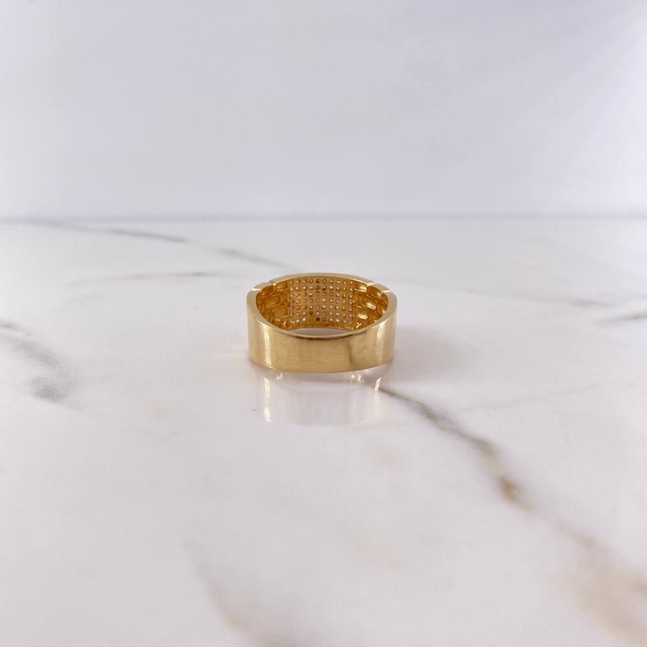 Anchor Ring 7.9gr / T10 / White Zircons Two-tone Yellow and White Gold 18K &