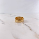 Anchor Ring 7.9gr / T10 / White Zircons Two-tone Yellow and White Gold 18K &