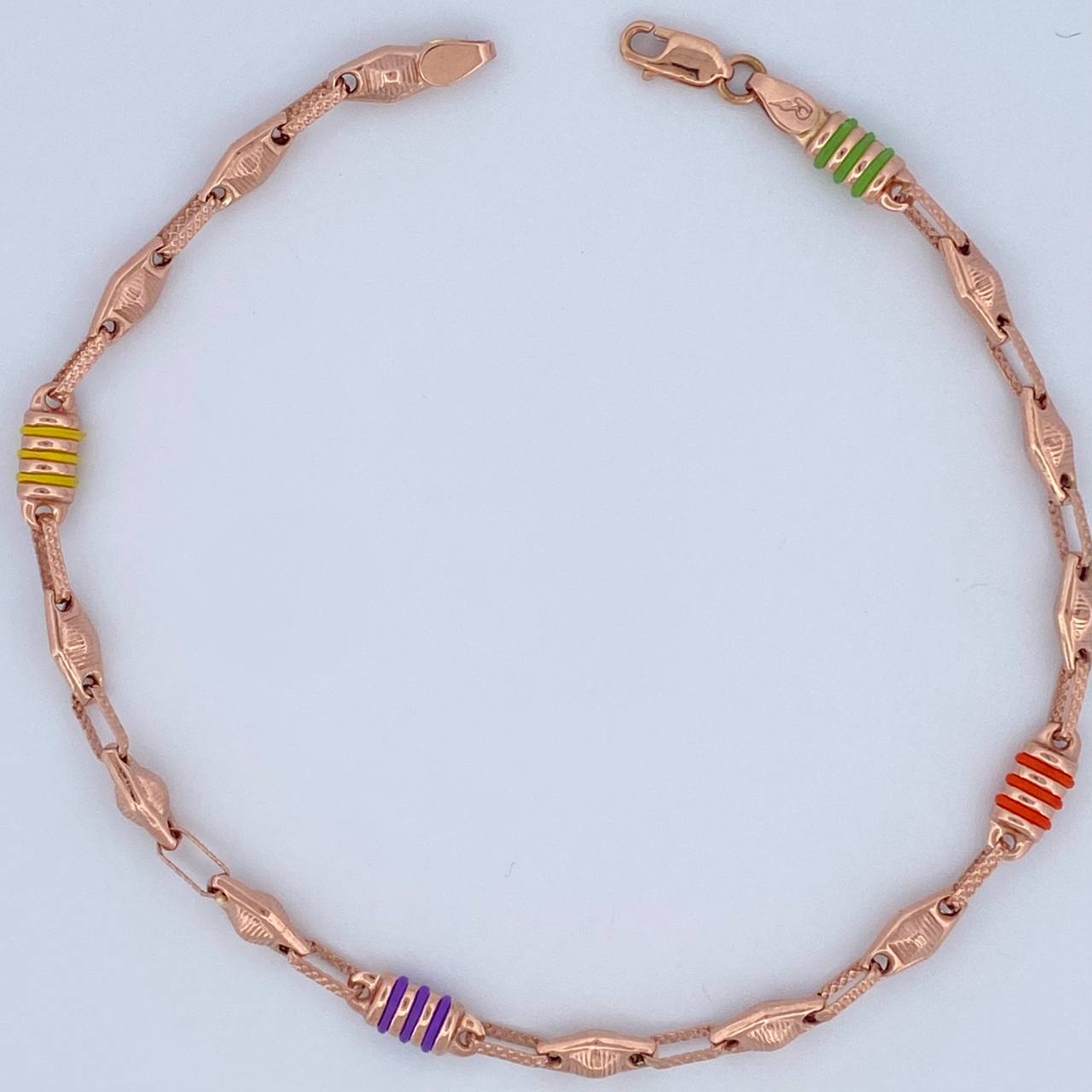 Tobillera Rustica Piramide 5.5gr / 25.8cm / Oro 18K $