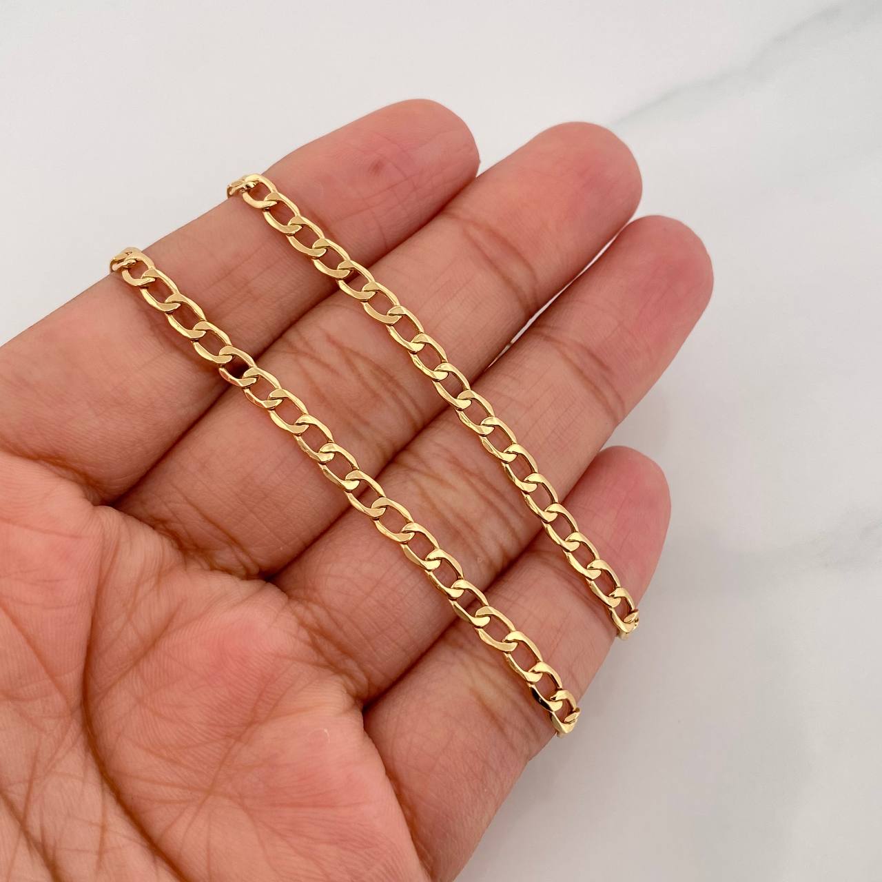 Cadena Cubana 5.35g / 24 in / 3.44mm Oro Amarillo 18K
