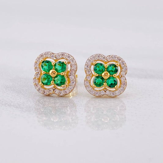 Clover Stud Earrings 2.55g / in / 9.69mm Yellow Gold 18K