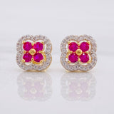 Stud Earrings Clover 2.5g / in / 9.7mm Yellow Gold 18K