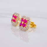 Stud Earrings Clover 2.5g / in / 9.7mm Yellow Gold 18K