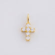 Dije Cruz Diamantes 16pts 0.4g / 1/2 in Oro Amarillo 18K