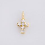 Dije Cruz Diamantes 16pts 0.4g / 1/2 in Oro Amarillo 18K