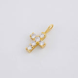 Dije Cruz Diamantes 16pts 0.4g / 1/2 in Oro Amarillo 18K