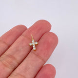 Dije Cruz Diamantes 16pts 0.4g / 1/2 in Oro Amarillo 18K