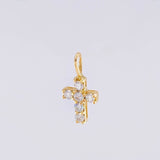 Dije Cruz Diamantes 16pts 0.4g / 1/2 in Oro Amarillo 18K