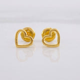 Heart Silhouette Stud Earrings 0.65g / in / 6.35mm 18K Yellow Gold