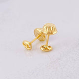 Stud Earrings GC 0.4g / in / 3.4mm Yellow Gold 18K