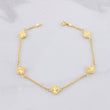 Pulso Aro Seguido Trébol Diamantado 2.6g / 7 1/4 in / 1.55mm Oro Amarillo 18K