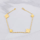 Classic Link Bracelet Diamond Cut Clover 2.55g / 7 1/4 in / 1.65mm 18K Yellow Gold