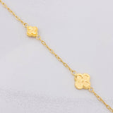 Classic Link Bracelet Diamond Cut Clover 2.55g / 7 1/4 in / 1.65mm 18K Yellow Gold