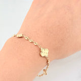 Bracelet GC Clover Diamond Cut 3.15g / 7 1/4 in / 1.65mm 18K Yellow Gold