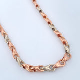 Rustic Wheat Chain 9.95gr / 19in / Two Tone White Rose 18K $