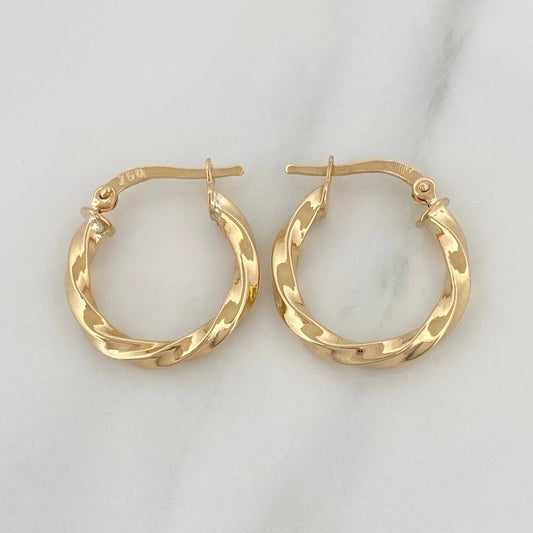Candongas Kari 1.9 g / 3/4 in Oro Amarillo 18K