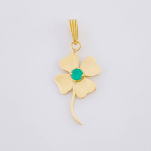 Dije Flor Esmeralda 12Pts 1.3 g / 1 1/2 in Oro Amarillo 18K