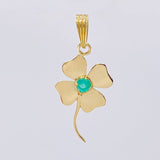 Dije Flor Trebol 12Pts 1.3 g / 1 in Oro Amarillo 18K