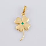 Dije Flor Trebol 12Pts 1.3 g / 1 in Oro Amarillo 18K