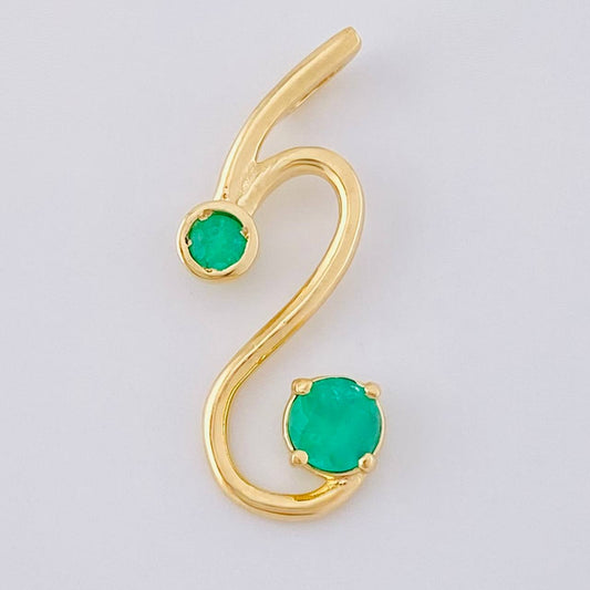 Dije Cola De Dragon Esmeraldas 39Pts 1.45 g / 1 in Oro Amarillo 18K