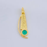 Abstract Delta Pendant Emerald 29Pts 1.4 g / 1 in 18K Yellow Gold