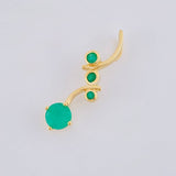 Trio Linked Pendant Emerald 43Pts 1.05 g / 3/4 in 18K Yellow Gold