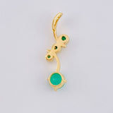 Trio Linked Pendant Emerald 43Pts 1.05 g / 3/4 in 18K Yellow Gold