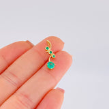 Trio Linked Pendant Emerald 43Pts 1.05 g / 3/4 in 18K Yellow Gold