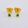 Four-Prong Emerald Stud Earrings 12Pts 1.15 g / in / 2.8 mm 18K Yellow Gold