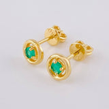 Topos Cetro Esmeralda 17Pts 1.5 g / in / 6 mm Oro Amarillo 18K