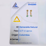 Topos Cubo Esmeralda 17Pts 1.55 g / 1/2 in Oro Amarillo 18K
