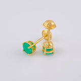 Topos Cuatro Garras Esmeralda 42Pts 1.2 g / in / 4.9 mm Oro Amarillo 18K