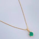 Venetian Set+ Round Emerald 18 Pts 1.25gr / 19 3/4 in / 0.45mm Yellow Gold 18K %