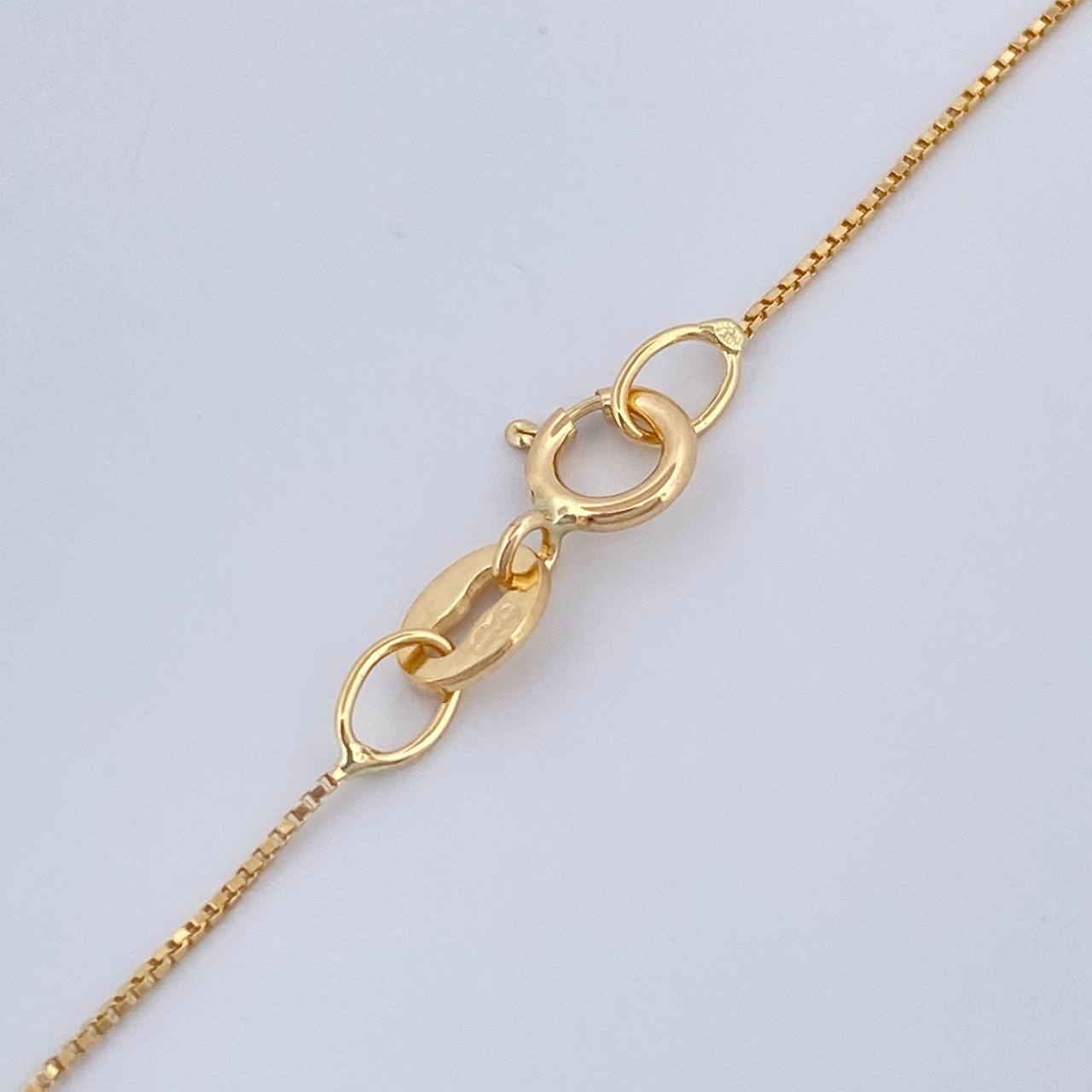 Venetian Set+ Round Emerald 18 Pts 1.25gr / 19 3/4 in / 0.45mm Yellow Gold 18K %