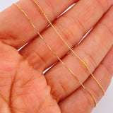 Venetian Set+ Round Emerald 18 Pts 1.25gr / 19 3/4 in / 0.45mm Yellow Gold 18K %