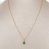 Venetian Set+ Round Emerald 18 Pts 1.25gr / 19 3/4 in / 0.45mm Yellow Gold 18K %