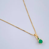 Venetian Set+ Round Emerald 23 Pts 1.3gr / 19 3/4 in / 0.45mm Yellow Gold 18K %