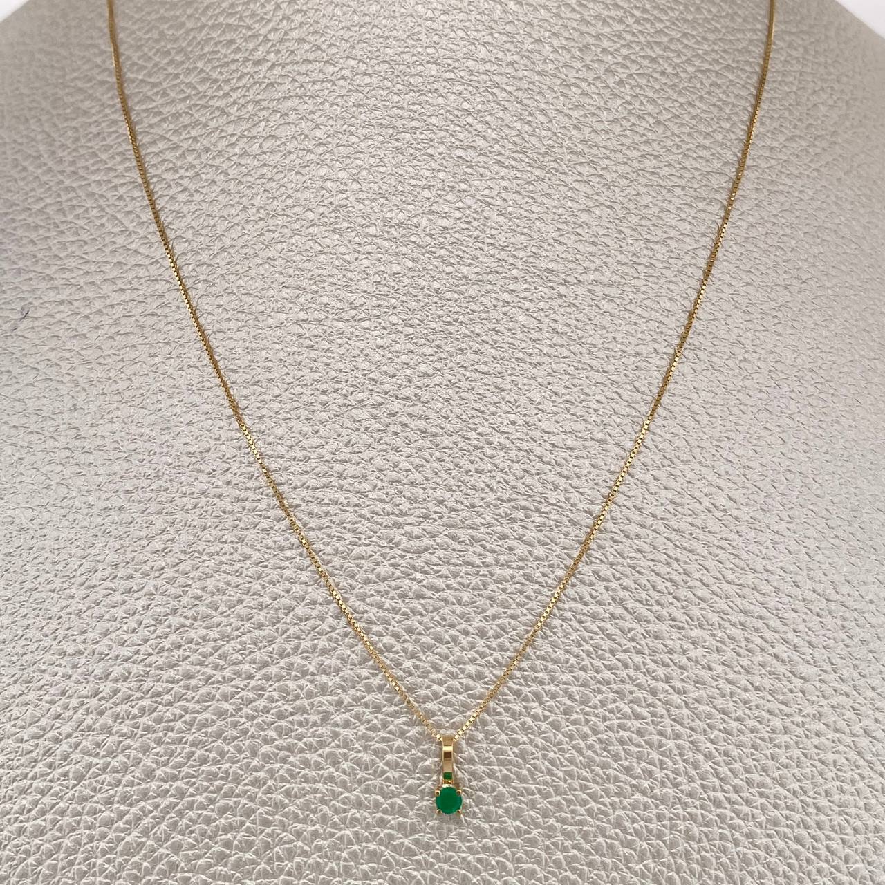 Venetian Set+ Round Emerald 23 Pts 1.3gr / 19 3/4 in / 0.45mm Yellow Gold 18K %