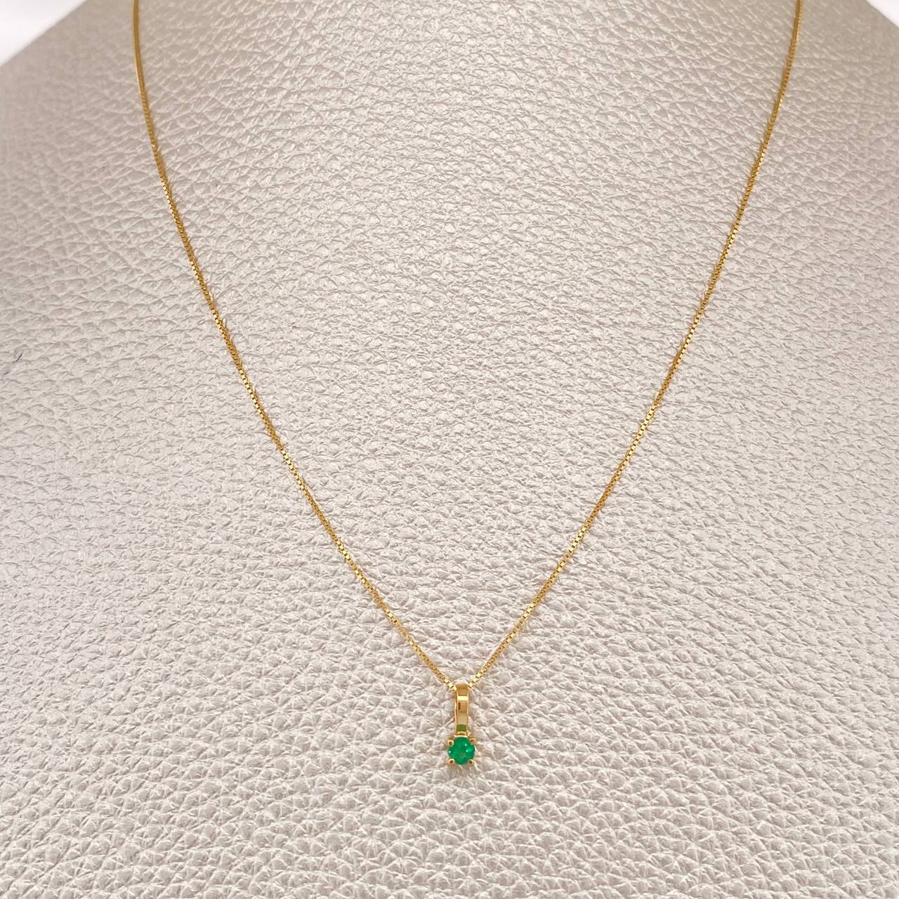 Venetian Set+ Round Emerald 08 Pts 1.2gr / 19 3/4 in / 0.54mm Yellow Gold 18K %