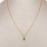 Venetian Set+ Round Emerald 08 Pts 1.2gr / 19 3/4 in / 0.54mm Yellow Gold 18K %