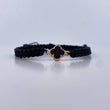 Pulsera Negra Trebol 0.8gr / Onix Negro Oro Amarillo 18K &